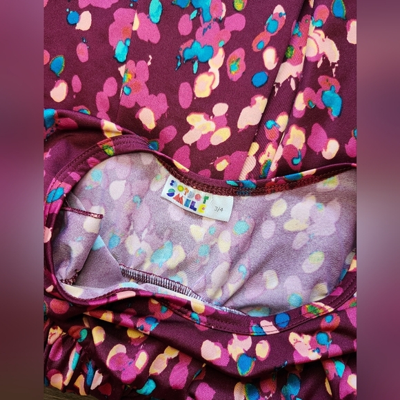 Dot Dot Smile Burgandy Spotted Twirl Dress - Picture 4 of 5